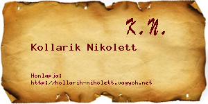 Kollarik Nikolett névjegykártya