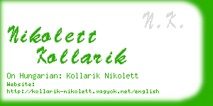 nikolett kollarik business card